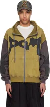 Perks And Mini Yellow & Gray Multi Lunacy Zip Thru Hoodie In Multi