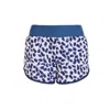Perky Peach Women's Cheetah Running Shorts In Blue/orange/purple/white