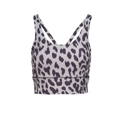 Perky Peach Women's Low Impact Leopard Print Sports Bra In Gray