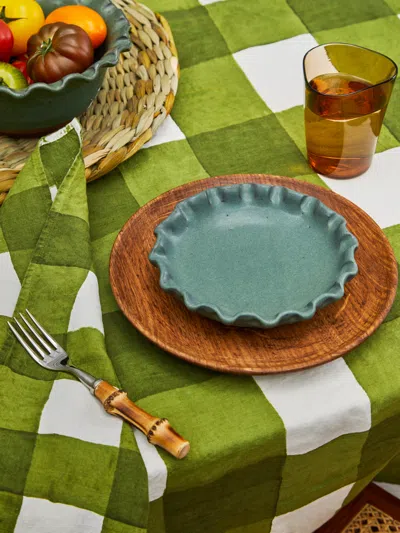 Perla Valtierra Hand-glazed Ceramic Dessert Plates (set Of 4)  Abask Gift Set In Green