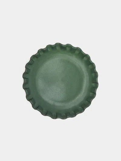 Perla Valtierra Hand-glazed Ceramic Side Plates (set Of 4)  Abask Gift Set In Green