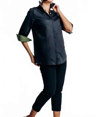 Perlavera Blair Buttondown Shirt In Back In Black