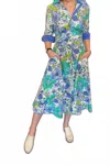 Perlavera Neila Dress In Bloom Aqua In Blue