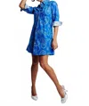 Perlavera Norma Dress In Paisley Silver In Blue