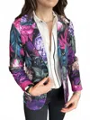Perlavera Reyna Blazer In Fusion Wine Print In Multi