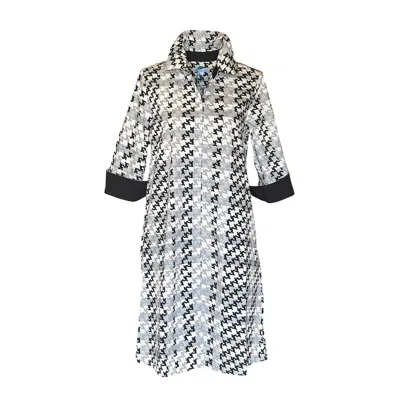 Perlavera Women's Black / Grey / White Clara Tilted Grey Knee-length Missy Fit A Line Dress In Brown