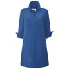 Perlavera Women's Blue Fancy Indigo Three Quarter Sleeve Length Slim Fit Mini Dress In Blue