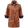Perlavera Women's Brown / Orange Cos Retro Orange Printed Three Quarter Sleeve Shirt