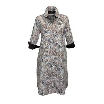 Perlavera Women's Clara Spiral Brown Dress In Gray