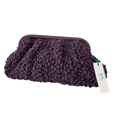 Perlavera Women's Daria Purple Crochet Clutch Handcrafted