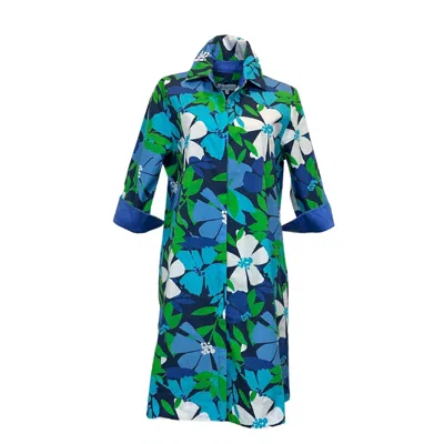 Perlavera Women's Green Clara Abstract Flower Dress
