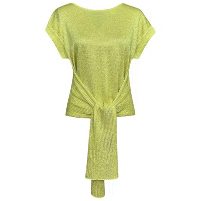 Perlavera Women's Green Perry Apple Knitted Tang Top  With Belt