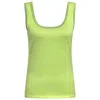 Perlavera Women's Green Pompon Apple Knitted Singlet With Side Ribs In Green