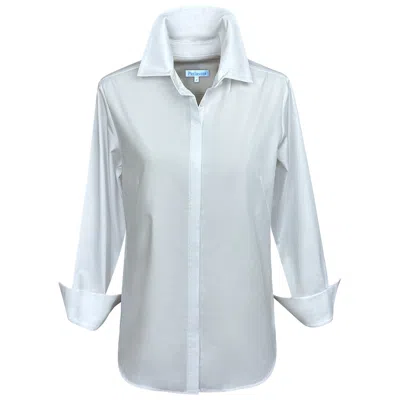 Perlavera Women's Jill  White Long Sleeve Length Shirt