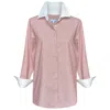 Perlavera Women's White / Red Joni Red Stripe-white Cotton Sleeve Length Shirt In Red/white