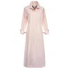 Perlavera Women's Yellow / Orange / White Juli Orange Pin Stripe Cotton Long Sleeve Length Slim Fit Maxi Dress In Orange
