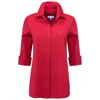 Perlavera Women's Melody Red Three Quarter Sleeve Length Missy Fit Shirt