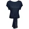 Perlavera Women's Perry Black Apple Knitted Tang Top  With Belt In Black