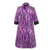 Perlavera Women's Pink / Purple / Black Neil Tide Mauve Midi Dress In Pink/purple/black