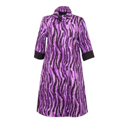 Perlavera Women's Pink / Purple / Black Neil Tide Mauve Midi Dress