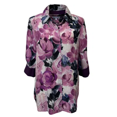 Perlavera Women's Pink / Purple Milo Cosmos Violet Silk Blouse In Pink/purple