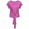 Perlavera Women's Pink / Purple Perry Hot Pink Knitted Tang Top  With Belt In Pink/purple
