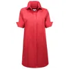 Perlavera Women's Red Ciamel Bloody Orange  Solid Cotton Satin Short Sleeve Slim Fit Mini Dress