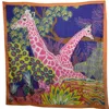 Perlavera Women's Romy Giraffe Printed Cotton Silk Small Scarf