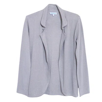 Perlavera Women's Silver Alle Lurex Long Sleeve Blazer In Gray