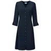 Perlavera Women's Stella Black Three Quarter Sleeve Length Slim Fit Midi Dress With Belt In Black