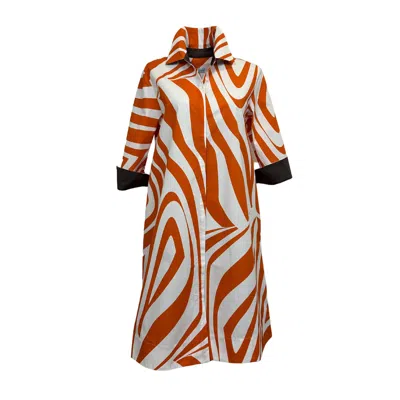 Perlavera Women's Yellow / Orange Clara Giant Zebra Orange Dress