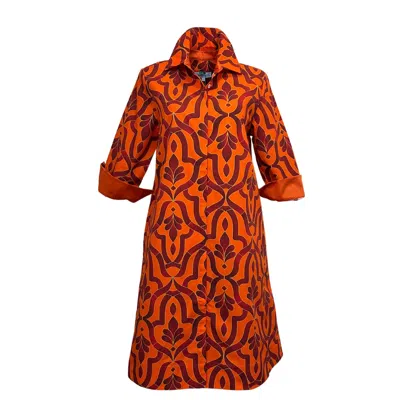 Perlavera Women's Yellow / Orange Clara Tile Orange Dress