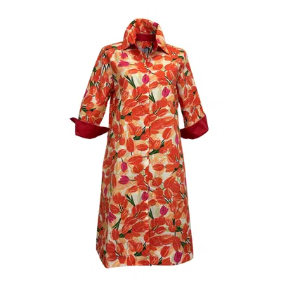 Perlavera Women's Yellow / Orange Clara Tulip Orange Dress