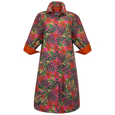 Perlavera Women's Yellow / Orange / Green Clara Felicia Knee-lenght Missy Fit Dress In Yellow/orange/green