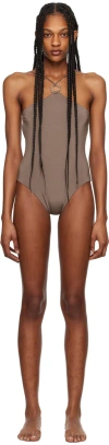 PERMARE BROWN LINA ONE-PIECE SWIMSUIT