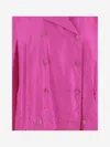 Péro Pero Bead-embellished Silk Double-breasted Jacket In Pink