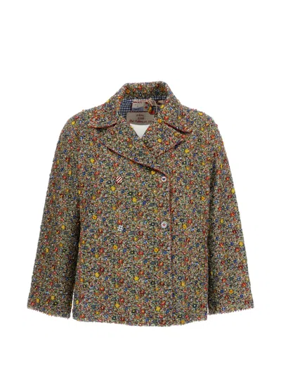 Péro Bead-embroidered Double-breasted Jacket In Multi