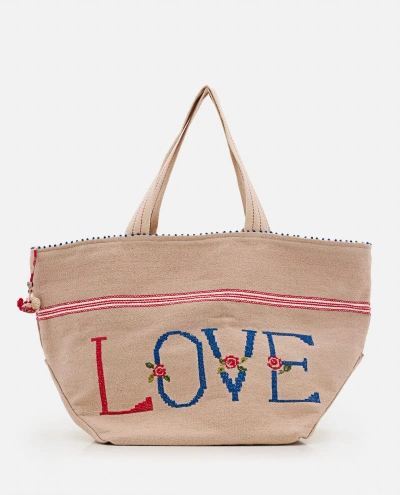 Péro Canvas Handbag In Beige