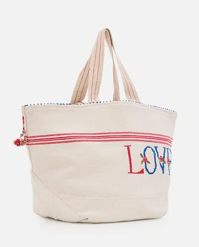 Péro Canvas Handbag In White