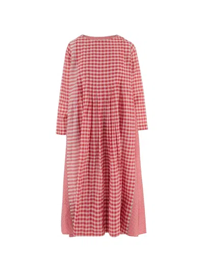 Péro Checked Round-neck Dress In Multi