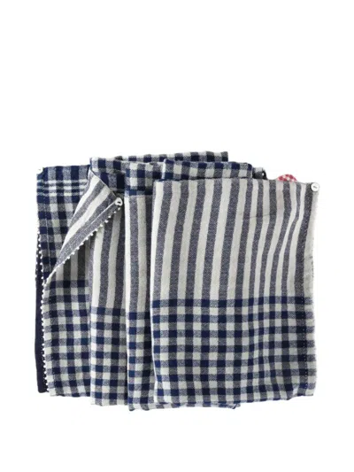 Péro Check-pattern Striped Scarf In Multi