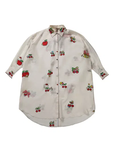 Péro Cherry-print Shirt In White