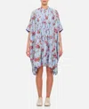 Péro Printed Silk Midi Dress In Multicolor