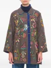 Péro Embroidered Double Face Jacket In Blue