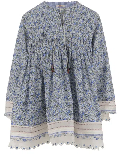 Péro Pero Floral-patterned Cotton Dress With Contrasting Edges