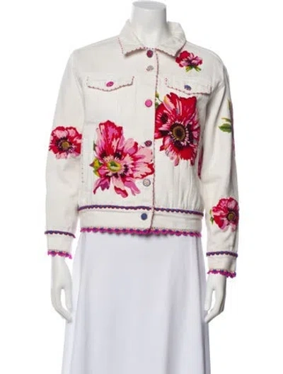 Pre-owned Péro Floral Print Denim Jacket In Multi