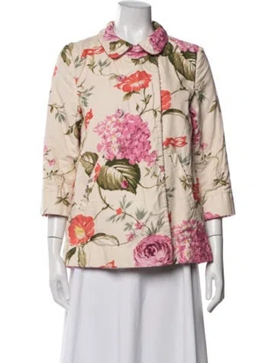 Pre-owned Péro Floral Print Jacket In Neutrals