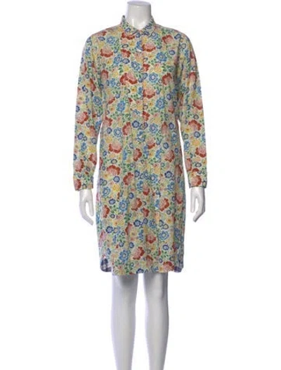 Pre-owned Péro Floral Print Knee-length Dress In Neutral