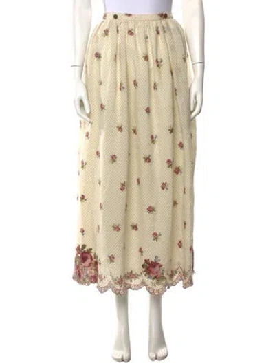 Pre-owned Péro Floral Print Long Skirt In Neutrals