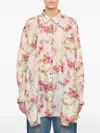 Péro White Wide Floral Print Shirt